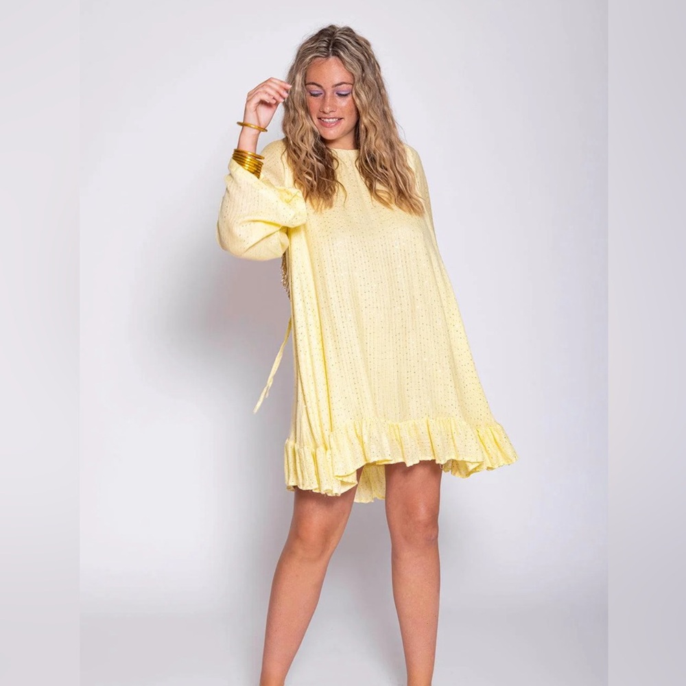 Sundress Iconic Indiana Metallic Stripe Thread Dress